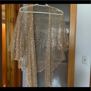 Gold Sequined cardigan one size fits all